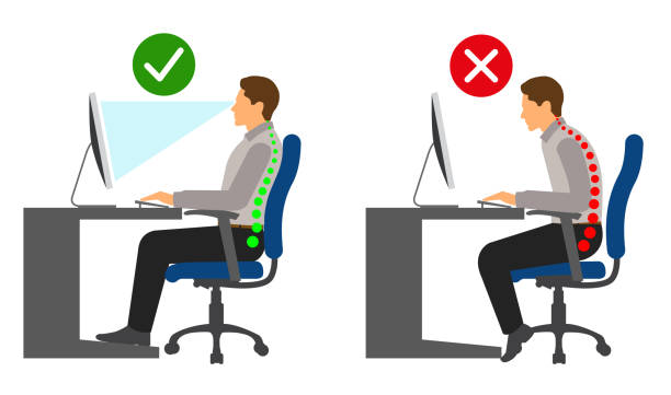 Ergonomic desk with monitor at eye level
